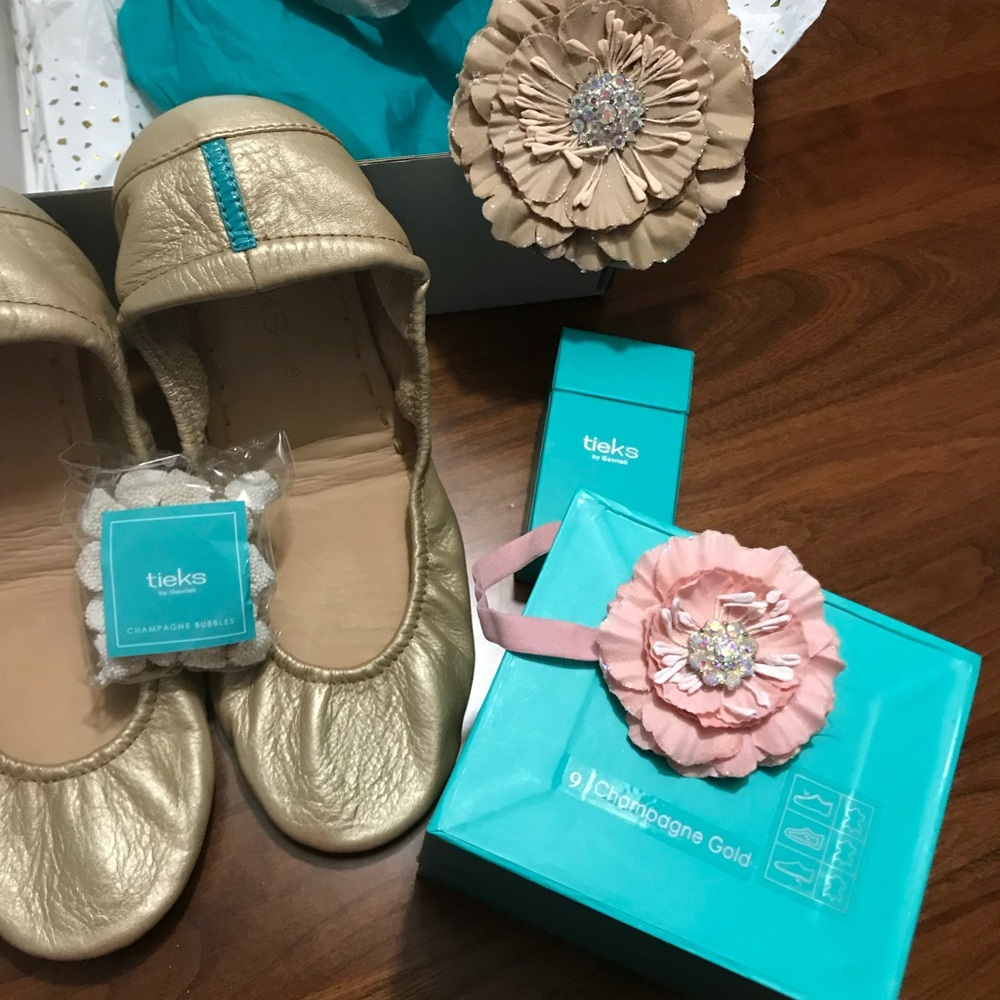 COPY - Tieks Metallic Champagne Ballet Flats. - Picture 9 of 9